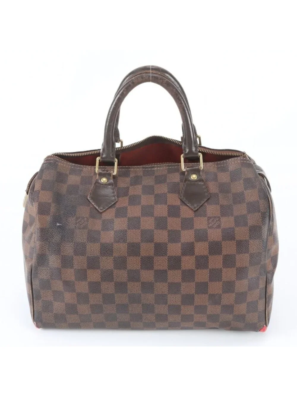 Louis Vuitton Damier Speedy 30 Leather Tote Bag Shoulder
